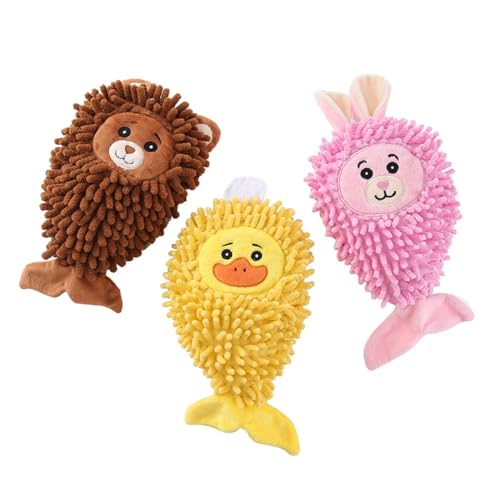 Euljcysiyu 3 Chenille-Ringpapier-Meerjungfrau-Schwanz-Spielzeuge, Hundezahnreinigung, Haustierprodukte, Plüschspielzeug von Euljcysiyu