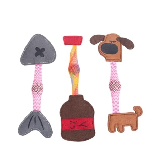 Euljcysiyu 3 Katzen-Teasing-Sticks, Katzenbisse, Filz, federnde Backenzähne, Minzbälle, selbstlustiges Katzenspielzeug, Haustierbedarf von Euljcysiyu