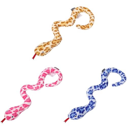 Euljcysiyu 3 Pet Toy Snakes, Clean Teeth and Molars, Catnip, Cat Toys, Cat Friendly Biting Bells, Interactive Simulated Snakes von Euljcysiyu