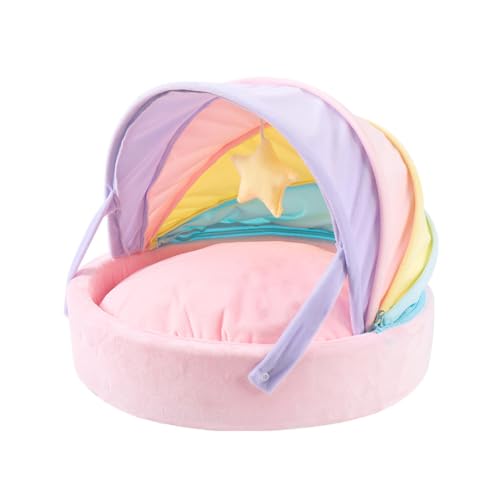 Euljcysiyu Rainbow Katzenstreu, Katzenhaus, halbgeschlossenes Streu, Bettkissen, Ganzjahreszwinger, Haustierbedarf von Euljcysiyu