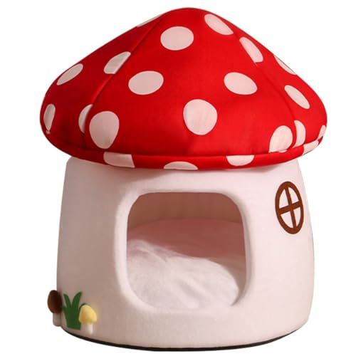 Roter Regenschirm Pilz Katzenstreu Zwinger Winter Warm Geschlossen Katzenhaus Katzenhaus Vier Jahreszeiten Haustierstreu Winter von Euljcysiyu