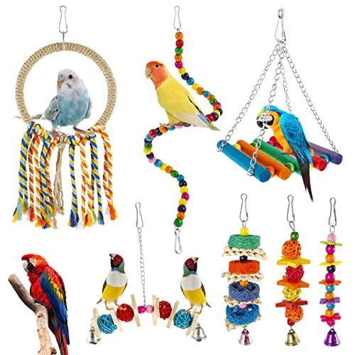 EMIMY 7PS Vogel Parrot Holz Spielzeug Bunte Vögel Spielzeug für Papageien Papageien Papageien Spielzeug Training Cockatiels Fringches Budgie love uc EMIMY 7PS Vogel Parrot Holz Spielzeug Bunte Vögel Spielzeug für Papageien Papageien Papageien Spielzeug Training Cockatiels Fringches Budgie love uc von Eummy