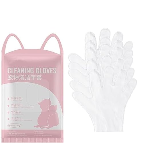 Eunmsi Howls Your Day Dog Cleaning Gloves, Dog and Cat Cleaning Gloves, Disposable Water-Free Grooming Gloves for Dogs & Cats,Pet Supplies for Daily Care and Traveling (1 Box) von Eunmsi
