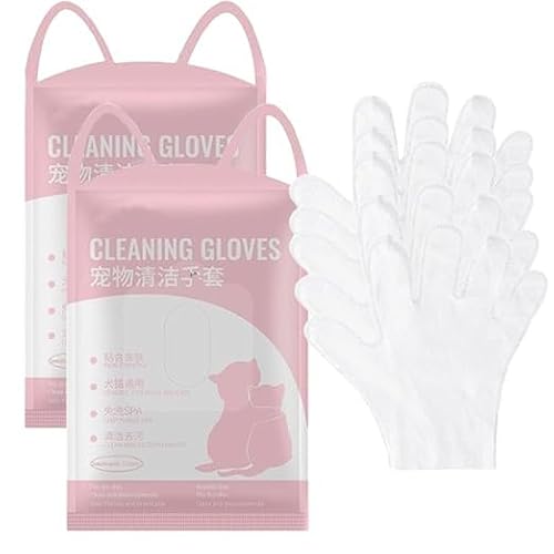Eunmsi Howls Your Day Dog Cleaning Gloves, Dog and Cat Cleaning Gloves, Disposable Water-Free Grooming Gloves for Dogs & Cats,Pet Supplies for Daily Care and Traveling (2Box) von Eunmsi