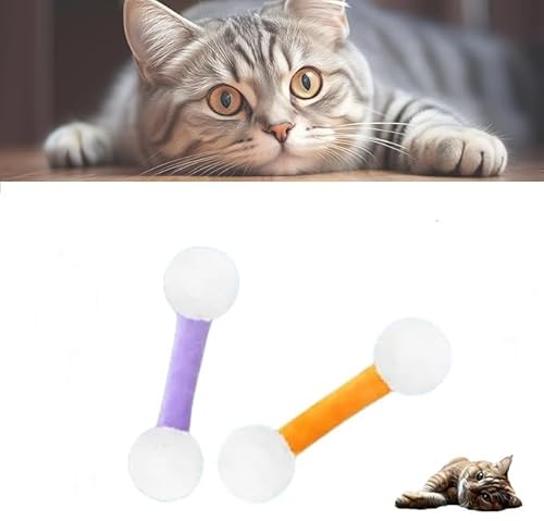 Q Tip Cat Toy,Qtip Cat Toy, Cat Kicker Toys for Indoor Cats,Interactive Kitty Kick Sticks,Designed for Indoor Cats Including ChewToys, CatToys with Catnip, Sturdy Teething ChewToy (Purple+Orange) von Eunmsi