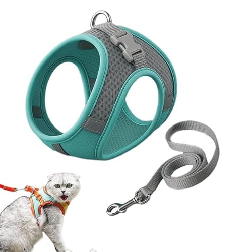 Stimulicat Cat Harness,Escape Proof Soft Mesh Vest for Indoor Cats,Side-Through No-Pull Design,Adjustable&Lightweight with Reflective Strips,Breathable,Easy to Wear for Walking& Outdoor (Blue, L) Stimulicat Cat Harness,Escape Proof Soft Mesh Vest for Indoor Cats,Side-Through No-Pull Design,Adjustable&Lightweight with Reflective Strips,Breathable,Easy to Wear for Walking& Outdoor (Blue, L) von Eunmsi