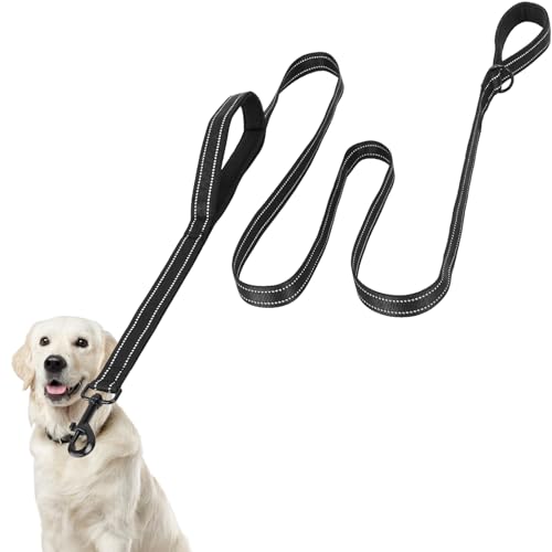 Euqvunn Hundeleine 2m×2,5cm mit Zwei gepolsterten Griffen | Längen Verstellbare | Reflektierende Nylon Schleppleine für große und mittlere bis 50KG Hunde | Kontroll- und Trainingsleine | Schwarz Euqvunn Hundeleine 2m×2,5cm mit Zwei gepolsterten Griffen | Längen Verstellbare | Reflektierende Nylon Schleppleine für große und mittlere bis 50KG Hunde | Kontroll- und Trainingsleine | Schwarz von Euqvunn