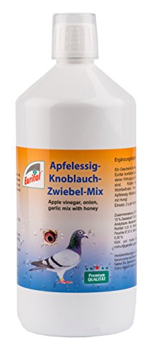 Apfelessig-Knoblauch-Zwiebel-Mix mit Honig 1000ml für Brieftauben, Vögel, Pferde, Exotische Tiere von Eurital