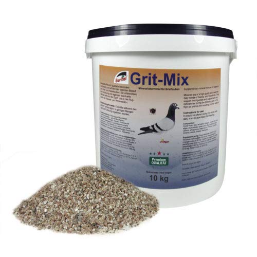 Eurital Grit-Mix 10kg Mineralfuttermittel für Tauben, Vögel - Rassemineral - Mineralien, Futter - Naturprodukt von Eurital