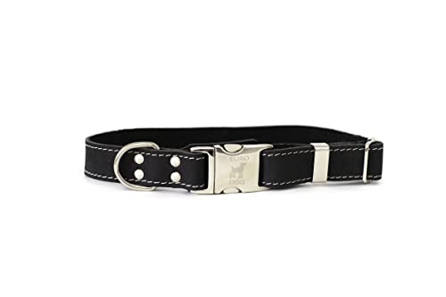 Erschwingliches europäisches Luxus-Hundehalsband aus weichem Leder, Schnellverschluss-Schnalle, hergestellt in den USA von Euro-Dog