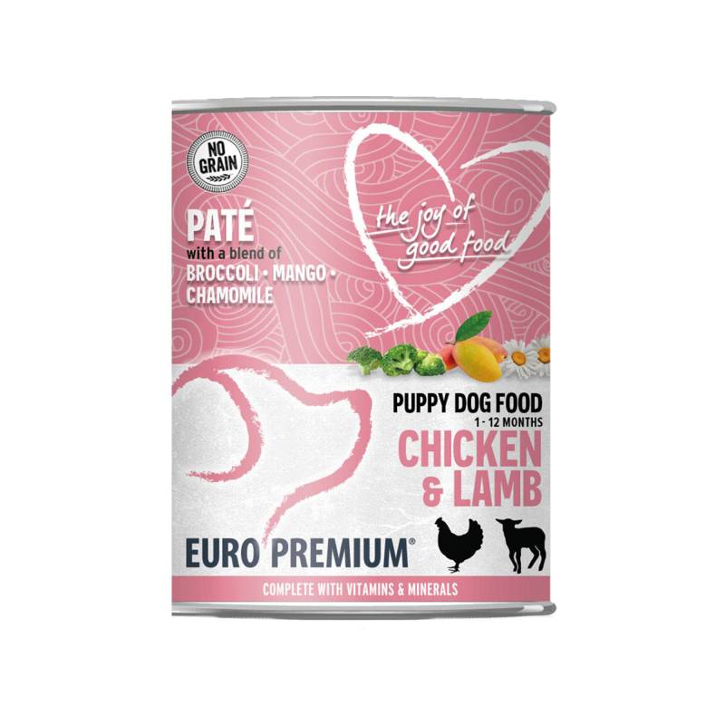 Euro Premium Welpen-Paté - Huhn und Lamm - 6 x 400 g von Euro Premium