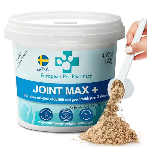 European Pet Pharmacy Joint Max+ Joint Care für Hunde — Nahrungsergänzungsmittel Hund & Katze – Nährstoffreiche Formel mit Grünlippmuschel Hund – Jedes Alter – 140 g Glucosamin Chondroitin Pulver European Pet Pharmacy Joint Max+ Joint Care für Hunde — Nahrungsergänzungsmittel Hund & Katze – Nährstoffreiche Formel mit Grünlippmuschel Hund – Jedes Alter – 140 g Glucosamin Chondroitin Pulver von European Pet Pharmacy