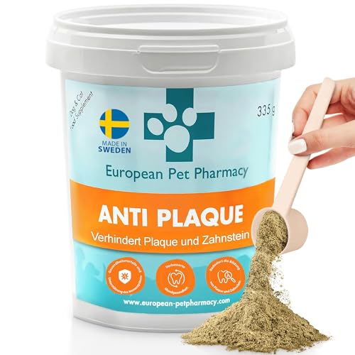 European Pet Pharmacy Anti Plaque 335g - Zahnpflege Hund – Zahnsteinentferner Hund - Atemerfrischer gegen Mundgeruch Hund auf Natürlicher Basis von European Pet Pharmacy