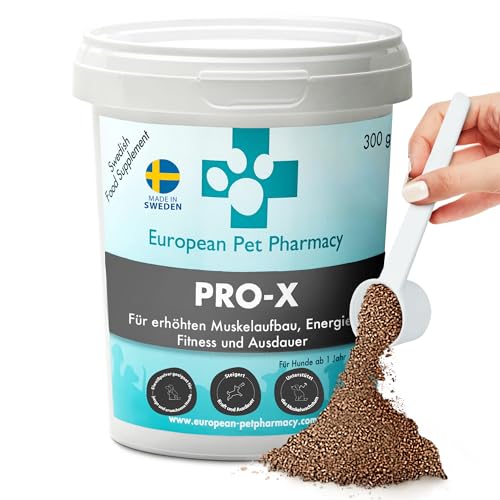 European Pet Pharmacy Pro-X Getreidefreies Hypoallergenes Nahrungsergänzungsmittel Hund aus Getrockneten Insekten Proteinpulver für den Muskelaufbau Hund – Ab 1 Jahr - 300 g Pulver von European Pet Pharmacy