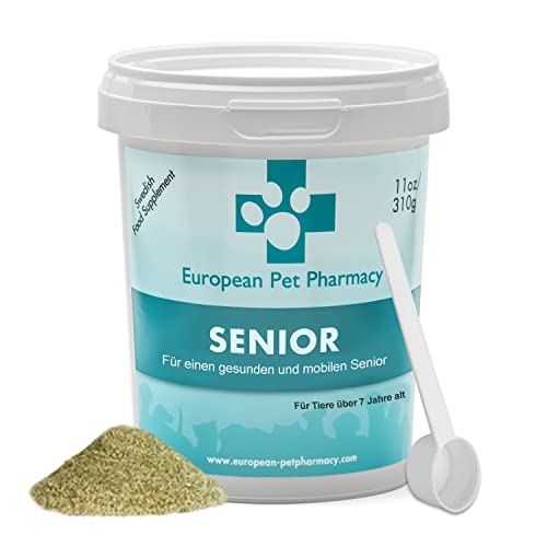 European Pet Pharmacy Senior Joint Care Hund Nahrungsergänzungsmittel Hund für Senioren – Gelenkskomplex Glucosamine Chondroitin - Joint Care für Hunde im Alter von 7+ Jahren, 310 g Pulver von European Pet Pharmacy