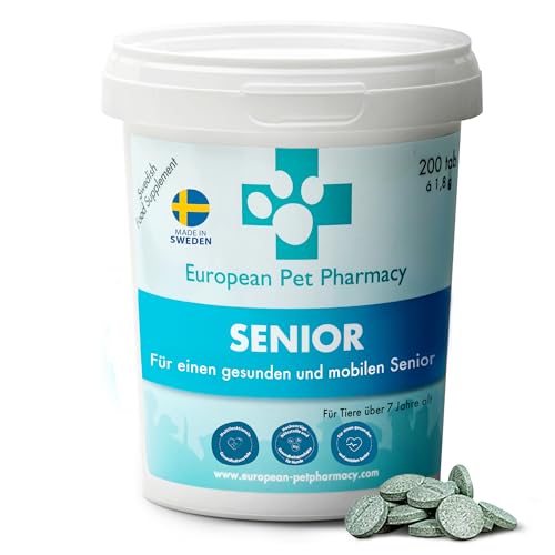 European Pet Pharmacy Senior Joint Care Hund Nahrungsergänzungsmittel Hund für Senioren – Glucosamine Chondroitin - Joint Care für Hunde im Alter von 7+ Jahren - 200 Gelenktabletten für Hunde European Pet Pharmacy Senior Joint Care Hund Nahrungsergänzungsmittel Hund für Senioren – Glucosamine Chondroitin - Joint Care für Hunde im Alter von 7+ Jahren - 200 Gelenktabletten für Hunde von European Pet Pharmacy