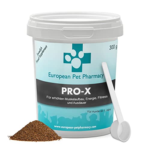 Pro-X Getreidefreies Hypoallergenes Nahrungsergänzungsmittel Hund aus Getrockneten Insekten von European Pet Pharmacy - Proteinpulver für den Muskelaufbau Hund – Ab 1 Jahr - 300 g Pulver von European Pet Pharmacy