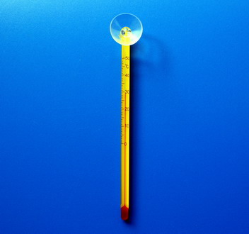 Thermometer XL  Slimline 0 bis +50 °C -  150 mm aus Glas mit Saughalter von Europet