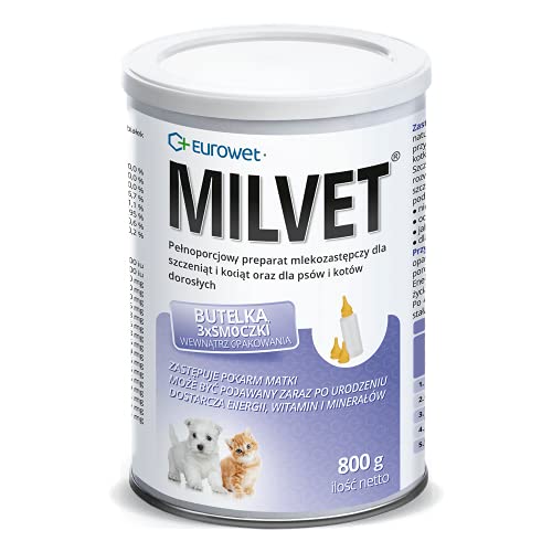 EUROWET Milvet 800g Weltenmilch und Ziegenmilch Vollwiderstands-Milchersatz für den perfekten Ersatz des natürlichen Mutterfutters von Eurowet