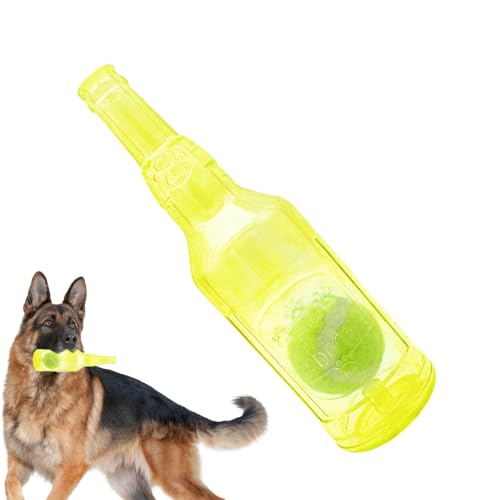 Euyehn Kauspielzeug für Hunde, quietschende Flasche, Hundespielzeug, Flaschenspielzeug für Hunde mit Tennisball, niedliches Haustier-Trainingswerkzeug, Welpenzahnreinigungsgerät für drinnen und Euyehn Kauspielzeug für Hunde, quietschende Flasche, Hundespielzeug, Flaschenspielzeug für Hunde mit Tennisball, niedliches Haustier-Trainingswerkzeug, Welpenzahnreinigungsgerät für drinnen und von Euyehn