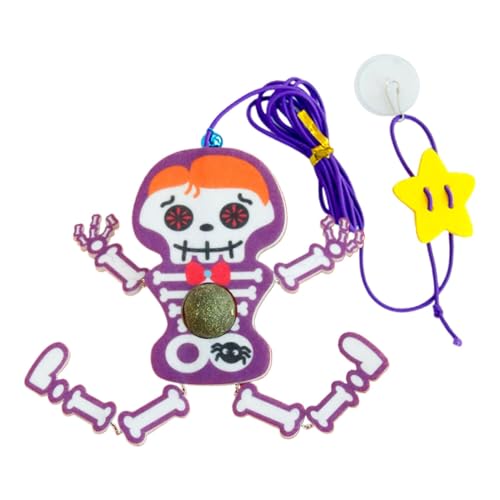 Euyehn Skelett baumelnde Katze Spielzeug | Halloween Skelett Katze Katzenminze Spielzeug mit Cartoon Glocke | Swinging Cat Interaktives Spielzeug für Kätzchen Spielen Mentale Übung Euyehn Skelett baumelnde Katze Spielzeug | Halloween Skelett Katze Katzenminze Spielzeug mit Cartoon Glocke | Swinging Cat Interaktives Spielzeug für Kätzchen Spielen Mentale Übung von Euyehn