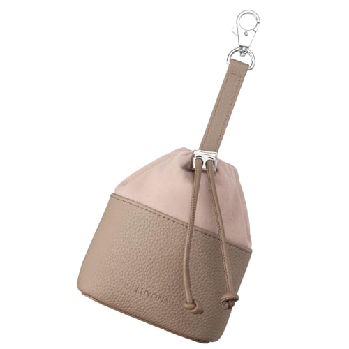 Euyona Leckerli-Tasche für Hunde zum Training – Breite Öffnung & Kordelzug-Verschluss, freihändige Hüfttasche mit Gürtelclip/Karabiner, tragbarer Haustier-Snack-Halter für Spaziergänge, Wandern (Beige von Euyona