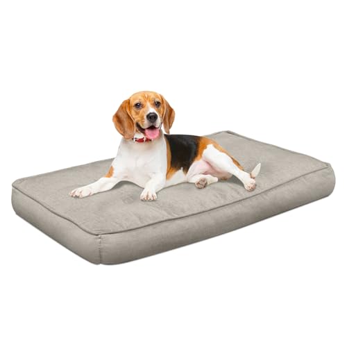 EvcgoX Hundebett, Orthopädisches Hundebett Grosse Hunde Mittelgroße Hunde, Abnehmbare Waschbare Hundekissen Hundematte 90x76 cm, Hundematratze mit rutschfestem Boden, Braun L von EvcgoX