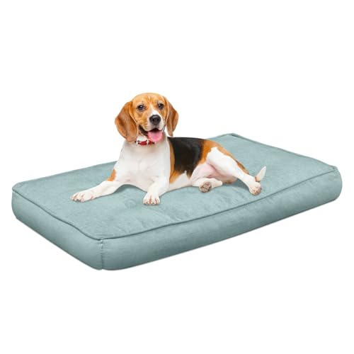 EvcgoX Hundebett, Orthopädisches Hundebett Grosse Hunde Mittelgroße Hunde, Abnehmbare Waschbare Hundekissen Hundematte 90x76 cm, Hundematratze mit rutschfestem Boden, Grün L von EvcgoX