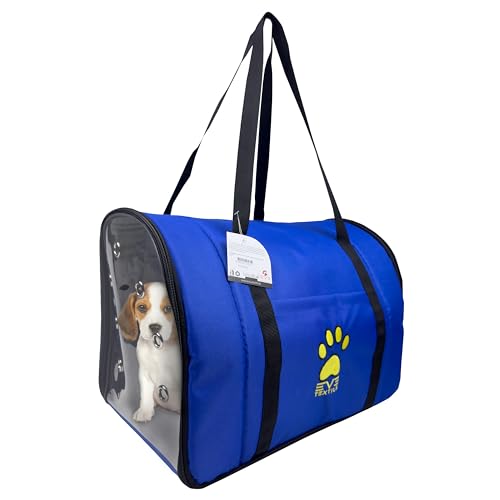 EVE Textile Hunde Tragetasche | Katzen Tragetasche | Hundetasche | Katzentasche | Hunde Handtasche | Katzen Handtasche | Handtasche für Hunde und Katzen | Atmungsaktive Tasche | 47x30x30 cm (Blau) von Eve Textile GmbH