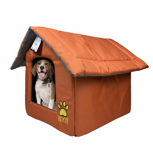 EVE Textile Hundehütte | Katzenhütte | Hundehaus | Katzenhaus | Hundehöhle | Katzenhöhle | Dog House | Cat House | Pet House | Kühlende Hütte | Atmungsaktives Haus | 45x45x45 cm (Orange) von Eve Textile GmbH