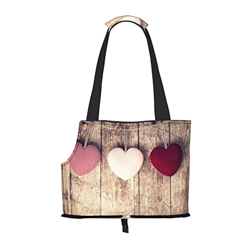 Holzbrett mit Herzmotiv, bedruckt, für Hunde, Katzen, Tragetasche, weich, faltbar, für U-Bahn, Einkaufen, Wandern, Reisen Holzbrett mit Herzmotiv, bedruckt, für Hunde, Katzen, Tragetasche, weich, faltbar, für U-Bahn, Einkaufen, Wandern, Reisen von Evealyn