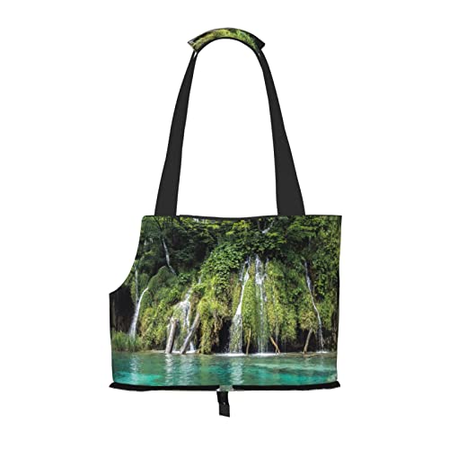 Hundetragetasche mit Wasserfall-Motiv, bedruckt, weich, faltbar, für U-Bahn, Einkaufen, Wandern, Reisen Hundetragetasche mit Wasserfall-Motiv, bedruckt, weich, faltbar, für U-Bahn, Einkaufen, Wandern, Reisen von Evealyn