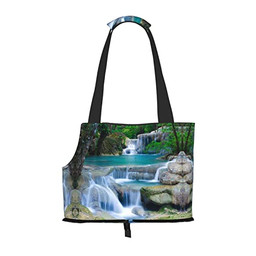 Hundetragetasche mit Wasserfall-Stream-Motiv, bedruckt, weich, faltbar, für U-Bahn, Einkaufen, Wandern, Reisen Hundetragetasche mit Wasserfall-Stream-Motiv, bedruckt, weich, faltbar, für U-Bahn, Einkaufen, Wandern, Reisen von Evealyn