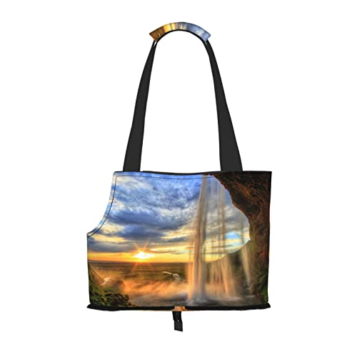 Hundetragetasche mit Wasserfall bei Sonnenuntergang, bedruckt, weich, faltbar, für U-Bahn, Einkaufen, Wandern, Reisen Hundetragetasche mit Wasserfall bei Sonnenuntergang, bedruckt, weich, faltbar, für U-Bahn, Einkaufen, Wandern, Reisen von Evealyn