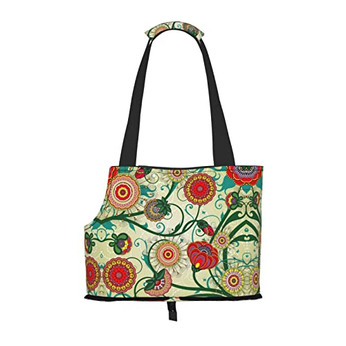 Tragetasche für Hunde und Katzen, Vintage-Blumenmuster, weich, faltbar, für U-Bahn, Einkaufen, Wandern, Reisen Tragetasche für Hunde und Katzen, Vintage-Blumenmuster, weich, faltbar, für U-Bahn, Einkaufen, Wandern, Reisen von Evealyn