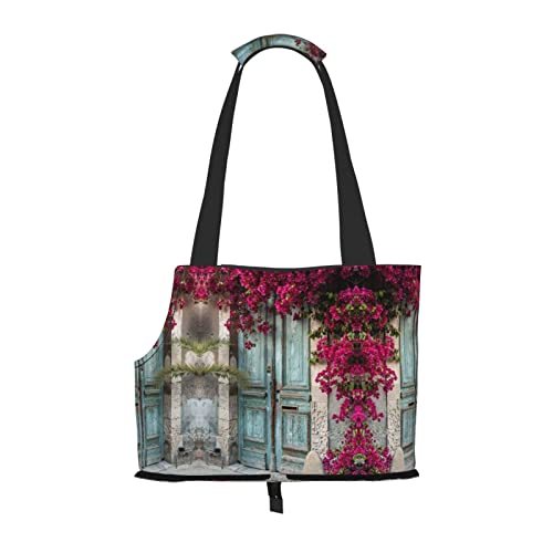 Tragetasche für Hunde und Katzen, Vintage-Stil, Blau mit Holzdruck, weich, faltbar, für U-Bahn, Einkaufen, Wandern, Reisen Tragetasche für Hunde und Katzen, Vintage-Stil, Blau mit Holzdruck, weich, faltbar, für U-Bahn, Einkaufen, Wandern, Reisen von Evealyn