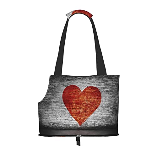 Tragetasche für Hunde und Katzen, Vintage-Stil, mit Ziegelstein-Motiv, weich, faltbar, für U-Bahn, Einkaufen, Wandern, Reisen Tragetasche für Hunde und Katzen, Vintage-Stil, mit Ziegelstein-Motiv, weich, faltbar, für U-Bahn, Einkaufen, Wandern, Reisen von Evealyn
