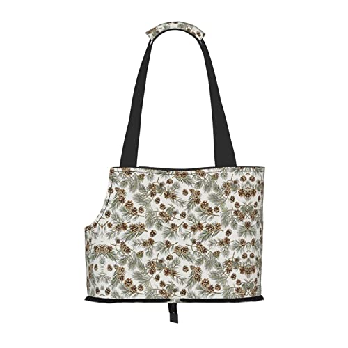 Tragetasche für Hunde und Katzen, Vintage-Tannenzapfen, bedruckt, weich, faltbar, für U-Bahn, Einkaufen, Wandern, Reisen Tragetasche für Hunde und Katzen, Vintage-Tannenzapfen, bedruckt, weich, faltbar, für U-Bahn, Einkaufen, Wandern, Reisen von Evealyn
