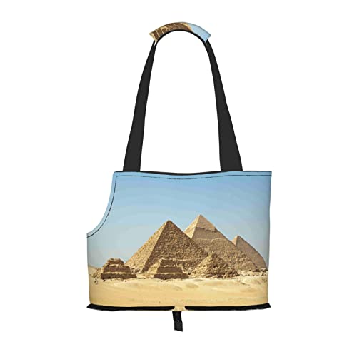Tragetasche für Hunde und Katzen, mit ägyptischer Pyramide, bedruckt, weich, faltbar, für U-Bahn, Einkaufen, Wandern, Reisen von Evealyn