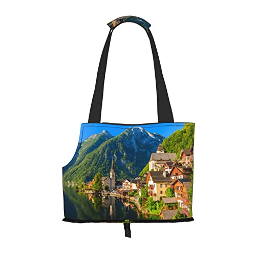 Village Scenic bedruckte Tragetasche für Hunde, Katzen, weich, faltbar, für U-Bahn, Einkaufen, Wandern, Reisen Village Scenic bedruckte Tragetasche für Hunde, Katzen, weich, faltbar, für U-Bahn, Einkaufen, Wandern, Reisen von Evealyn