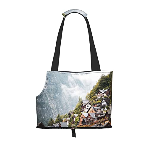 Vintage Houses in Mountains bedruckte Tragetasche für Hunde und Katzen, weiche Seiten, faltbar, für U-Bahn, Einkaufen, Wandern, Reisen Vintage Houses in Mountains bedruckte Tragetasche für Hunde und Katzen, weiche Seiten, faltbar, für U-Bahn, Einkaufen, Wandern, Reisen von Evealyn