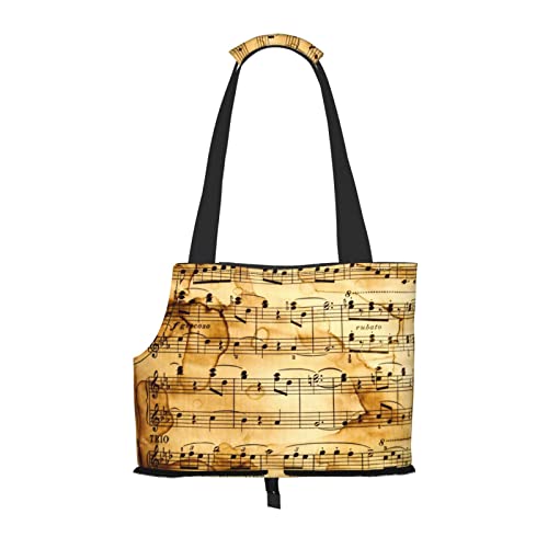 Vintage Musiknoten-Kunstdruck Hundetragetasche, Katzentragetasche, weich, faltbar, für U-Bahn, Einkaufen, Wandern, Reisen Vintage Musiknoten-Kunstdruck Hundetragetasche, Katzentragetasche, weich, faltbar, für U-Bahn, Einkaufen, Wandern, Reisen von Evealyn