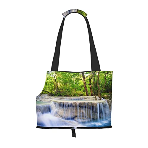 Wasserfall Waldbäume bedruckte Hundetragetasche Katzentrage Haustier Tragetasche Weiche Seiten Faltbar für U-Bahn Einkaufen Wandern Reisen Wasserfall Waldbäume bedruckte Hundetragetasche Katzentrage Haustier Tragetasche Weiche Seiten Faltbar für U-Bahn Einkaufen Wandern Reisen von Evealyn