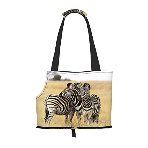 Zebras auf Südafrika bedruckte Hundetragetasche, Katzentragetasche, weich, faltbar, für U-Bahn, Einkaufen, Wandern, Reisen von Evealyn
