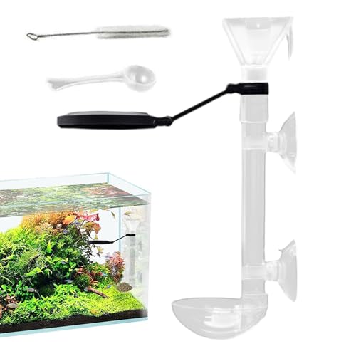 Evember Aquarium-Futterspender für Aquarien, direktionaler Teleskop-Saugnapf, transparenter Spender für Urlaub, Schildkröten, Zuhause, Teich von Evember