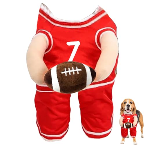 Evember Basketball-Kostüm mit Ball für Hunde, Basketball-Trikot, Haustier-Basketball-Kostüm mit verstellbaren Trägern für Halloween, Motto-Partys von Evember