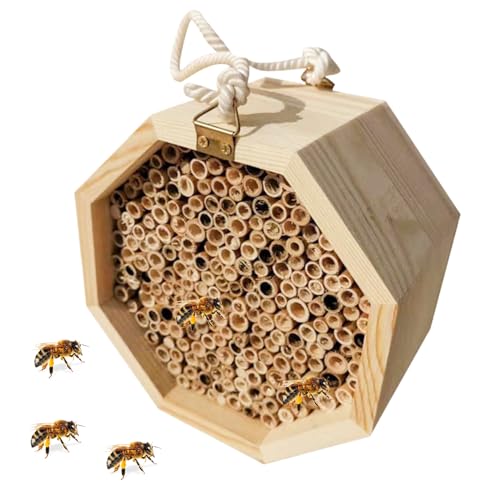 Evember Bienenhotel aus Holz - Bienenstock aus Holz - Schmetterlingshaus, Wespenlebensraum, Bestäuberpalast, steigert die Produktivität in Ihrem Garten von Evember