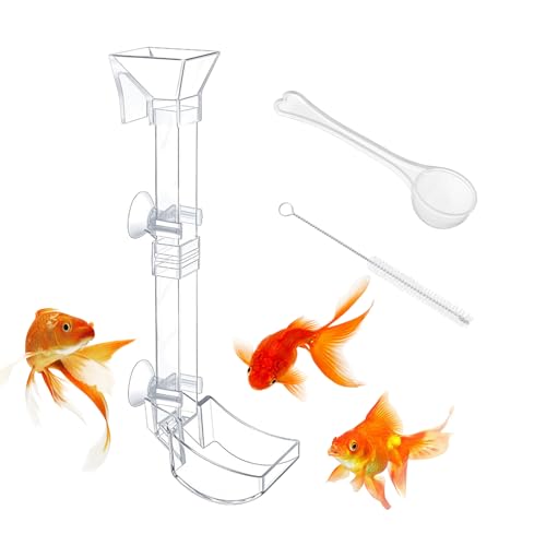 Evember Garnelen-Fütterungsschlauch für Fische – Futterrohr-Set für Aquarienfische mit transparenter Futterschale | Futterrohr-Set von Evember