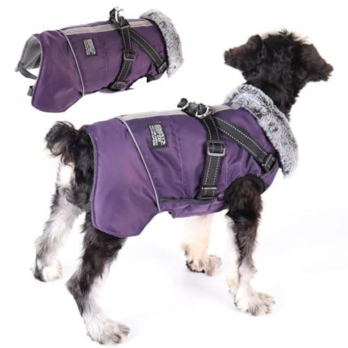 Evember Hunde-Winterjacke, reflektierendes Fleece, wasserdicht, winddicht, verstellbar, für drinnen und draußen Evember Hunde-Winterjacke, reflektierendes Fleece, wasserdicht, winddicht, verstellbar, für drinnen und draußen von Evember