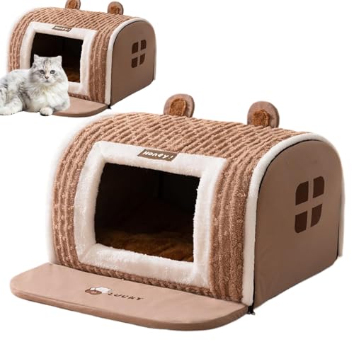 Evember Hundehöhle | Warmes Katzennest - Hundehaus Katzenbett Schlafsofa Wärme Maschinenwaschbar für Indoor Kleine Mittlere Welpen von Evember